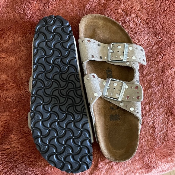 Birkenstock Beige Studded Sandals - Picture 2 of 3